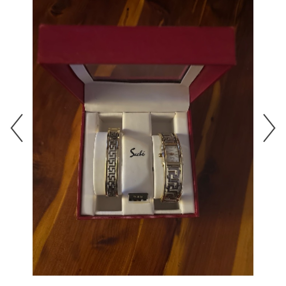 Silver and Gold watch and bracelet Set by Sache